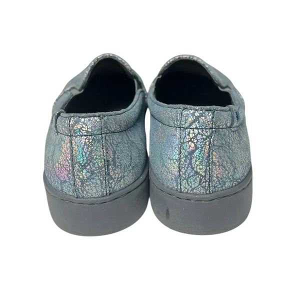 Vionic Avery Pro Metallic Leather Slip-On Shoe Slip Resistant Blue Gray 9 - Picture 5 of 16